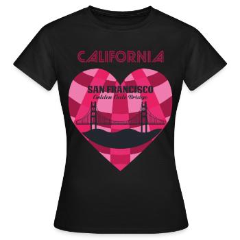 California Retro San Francisco Golden Gate Bridge - T-shirt Femme - noir - Devant - AI Model Female 172 dark (172cm)
