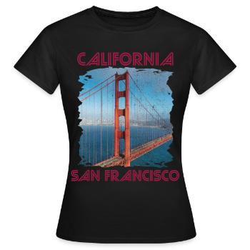 California Love San Francisco Golden Gate Bridge-A - Frauen T-Shirt - Schwarz - Vorne - AI Model Female 172 dark (172cm)