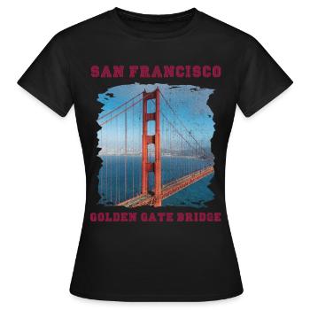 Golden Gate Bridge Souvenir San Francisco Californie - T-shirt Femme - noir - Devant - AI Model Female 172 dark (172cm)