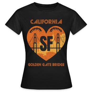 Golden Gate Bridge en Californie San Francisco Sun - T-shirt Femme - noir - Devant - AI Model Female 172 dark (172cm)