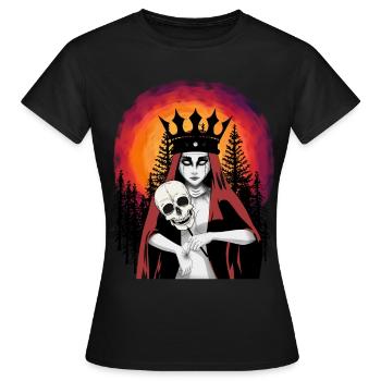 Dark Fantasy Dämon Hexe Satan Satanist Horror - Frauen T-Shirt - Schwarz - Vorne - AI Model Female 172 dark (172cm)
