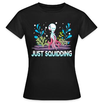 Poulpe Poulpe Tentacule de mer Poulpe Poulpe Poulpe Poulpe - T-shirt Femme - noir - Devant - AI Model Female 172 dark (172cm)