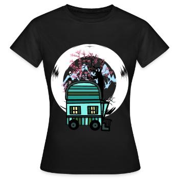 Trailer Naturfreund Freizeit Frühling Natur Alm - Women's T-Shirt - black - Front - AI Model Female 172 dark (172cm)