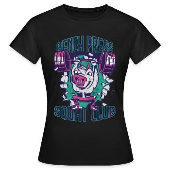Bench Press Squad Club Bull Training Training Moti - T-shirt Femme - noir - Devant - AI Model Female 172 dark (172cm)