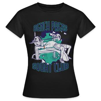 Bench Press Training Strength Training Gym M - T-shirt Femme - noir - Devant - AI Model Female 172 dark (172cm)