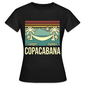 Copacabana Rio Palms Summer Beach Sun Brésil - T-shirt Femme - noir - Devant - AI Model Female 172 dark (172cm)