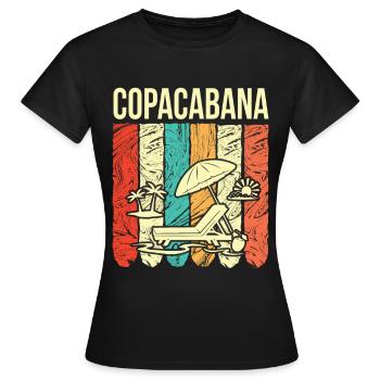 Copacabana Vacances Rio Palms Summer Beach Sun B - T-shirt Femme - noir - Devant - AI Model Female 172 dark (172cm)