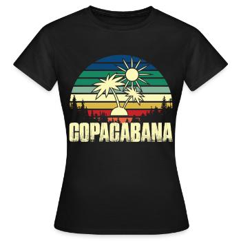 Rio Beach Copacabana Urlaub Palmen Sommersonne Bra - Frauen T-Shirt - Schwarz - Vorne - AI Model Female 172 dark (172cm)