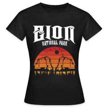 Parc national de Zion Utah Randonnée Camping en plein air - T-shirt Femme - noir - Devant - AI Model Female 172 dark (172cm)