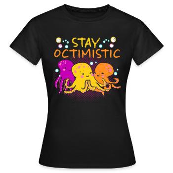 Poulpe Poulpe Tentacule de mer Poulpe Poulpe Poulpe Poulpe - T-shirt Femme - noir - Devant - AI Model Female 172 dark (172cm)