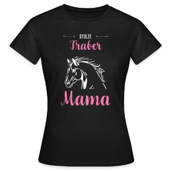 Traber I Pony Horse Saying Motif pour cavalier - T-shirt Femme - noir - Devant - AI Model Female 172 dark (172cm)