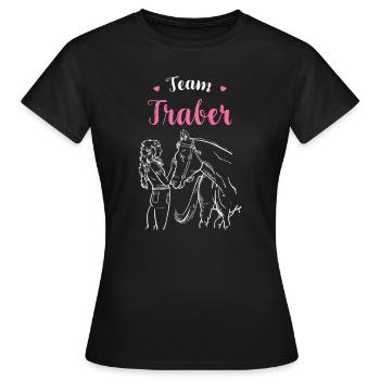 Traber I Pony Horse Saying Motif pour cavalier - T-shirt Femme - noir - Devant - AI Model Female 172 dark (172cm)
