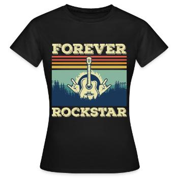 Gitarre Retro Gitarrist Rockgitarre Musiker Sänger - Frauen T-Shirt - Schwarz - Vorne - AI Model Female 172 dark (172cm)