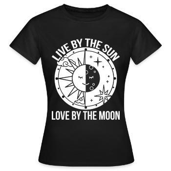 Lune Soleil Jour Lune Phase Lune Phases Lunaires de la Lune - T-shirt Femme - noir - Devant - AI Model Female 172 dark (172cm)