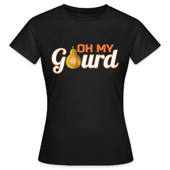 Logo Oh My Gourd pour Happy Thanksgiving - T-shirt Femme - noir - Devant - AI Model Female 172 dark (172cm)