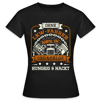 Trucker Männer Truck Fernfahrer LKW Fahrer für - Frauen T-Shirt - Schwarz - Vorne - AI Model Female 172 dark (172cm)