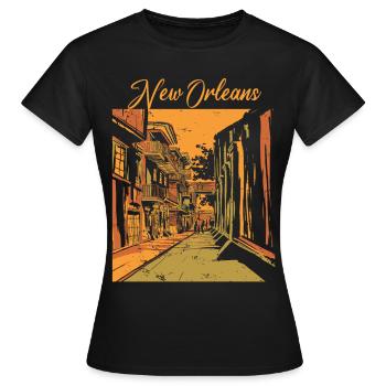 Nouvelle-Orléans Louisiane Souvenir Bourbon Street - T-shirt Femme - noir - Devant - AI Model Female 172 dark (172cm)