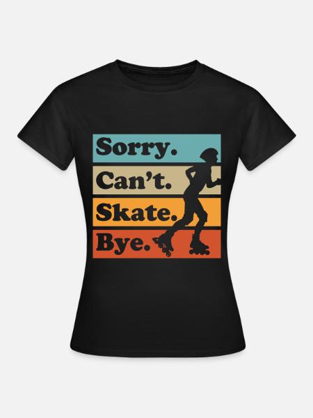 Patins à roulettes Patins à roues alignées Cadeau femme homme - T-shirt Femme - noir
