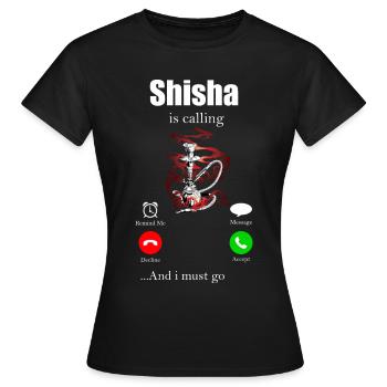 Shisha Tshirt Hommes Pipe à eau pour femmes - T-shirt Femme - noir - Devant - AI Model Female 172 dark (172cm)