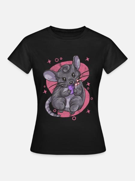 Mouse Gift Mouse Kids Men Mouse Rat - Women's T-Shirt - black