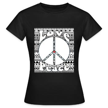 Hippie - T-shirt Femme - noir - Devant - AI Model Female 172 dark (172cm)