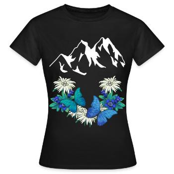 Austria Switzerland Dolomites Salzburg South Tyrol Alm - Women's T-Shirt - black - Front - AI Model Female 172 dark (172cm)