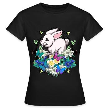 Début du printemps Lapin de Pâques Enfant - T-shirt Femme - noir - Devant - AI Model Female 172 dark (172cm)