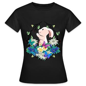 Début du printemps Lapin de Pâques Nature - T-shirt Femme - noir - Devant - AI Model Female 172 dark (172cm)