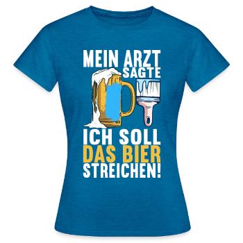 Beer drinkers Beer drinking - Women's T-Shirt - antique blue sapphire heather - Front - AI Model Female 172 dark (172cm)