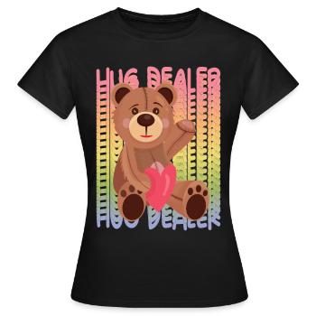 Dealer Hug Teddy avec Heart Hug Dealer Rainbow Ted - T-shirt Femme - noir - Devant - AI Model Female 172 dark (172cm)