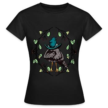 Début du printemps Corbeau Sleepy Hat Spring - T-shirt Femme - noir - Devant - AI Model Female 172 dark (172cm)
