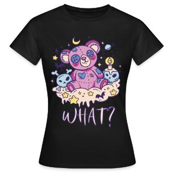 Lustiger Teddy-Schädel-Albtraum, was? Mörderischer - Frauen T-Shirt - Schwarz - Vorne - AI Model Female 172 dark (172cm)