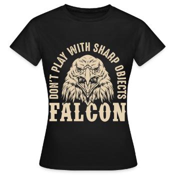 Falke Scharfe Objekte Falknerei Adler Habicht Falk - Frauen T-Shirt - Schwarz - Vorne - AI Model Female 172 dark (172cm)
