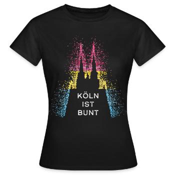 Kölner Dom Köln Colonia Pansexuelle Pansexuell - Frauen T-Shirt - Schwarz - Vorne - AI Model Female 172 dark (172cm)