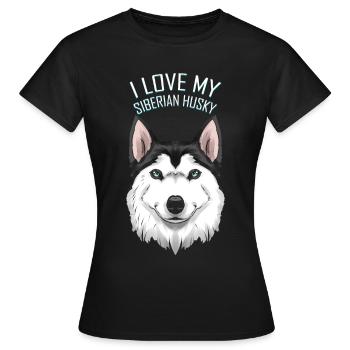 Dog Lover - I Love My Siberian Husky - Women's T-Shirt - black - Front - AI Model Female 172 dark (172cm)
