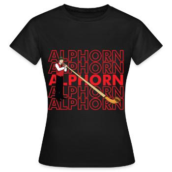 Musicien suisse Alphorn instrument de musique Alpen Sc - T-shirt Femme - noir - Devant - AI Model Female 172 dark (172cm)