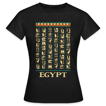 Hieroglyphen Pyramiden Altes Ägypten - Frauen T-Shirt - Schwarz - Vorne - AI Model Female 172 dark (172cm)