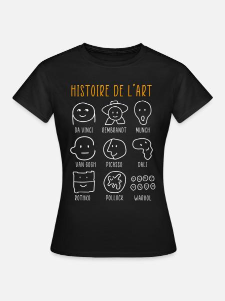 Historia del Arte Pintores Famosos Clásicos - Dame-T-shirt - sort