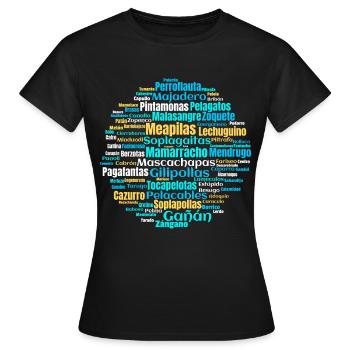 Insults in Castilian Spanish - Women's T-Shirt - black - Front - AI Model Female 172 dark (172cm)