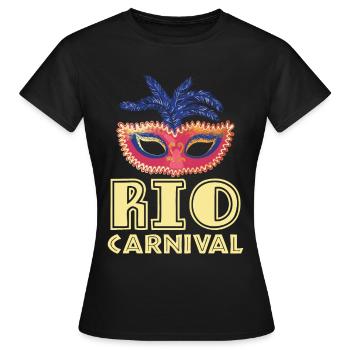 Rio Karneval Rio de Janeiro Karnevalsmaske Brasili - Frauen T-Shirt - Schwarz - Vorne - AI Model Female 172 dark (172cm)