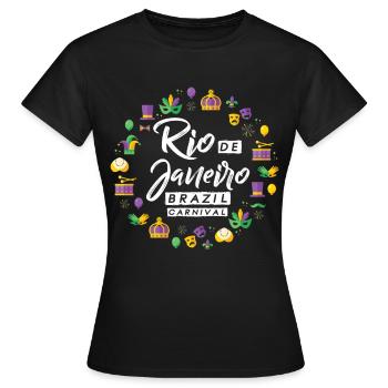 Rio Karneval Rio de Janeiro Feier in Brasilien - Frauen T-Shirt - Schwarz - Vorne - AI Model Female 172 dark (172cm)