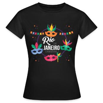 Rio Karneval Rio de Janeiro in Brasilien Karnevals - Frauen T-Shirt - Schwarz - Vorne - AI Model Female 172 dark (172cm)