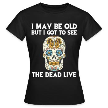 Crâne mort Sucre Crâne Femme Jour des morts - T-shirt Femme - noir - Devant - AI Model Female 172 dark (172cm)