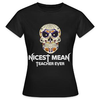Mort Sourire Sucre Crâne Jour des Morts Los Muerto - T-shirt Femme - noir - Devant - AI Model Female 172 dark (172cm)
