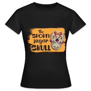 Crâne de sucre Crâne Jour de la mort des morts - T-shirt Femme - noir - Devant - AI Model Female 172 dark (172cm)