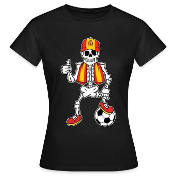 Skeleton Fußballfan Spanien - Frauen T-Shirt - Schwarz - Vorne - AI Model Female 172 dark (172cm)
