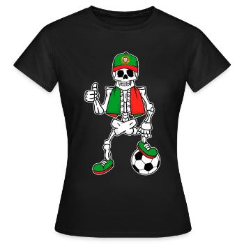 Skeleton Fußballfan Portugal - Frauen T-Shirt - Schwarz - Vorne - AI Model Female 172 dark (172cm)