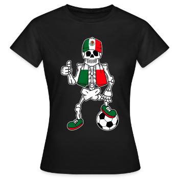 Skelett Fußballfan Mexiko - Frauen T-Shirt - Schwarz - Vorne - AI Model Female 172 dark (172cm)