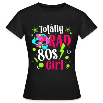 80er Mädchen Achtziger Jahrzehnt 1980 Vintage 80er - Frauen T-Shirt - Schwarz - Vorne - AI Model Female 172 dark (172cm)