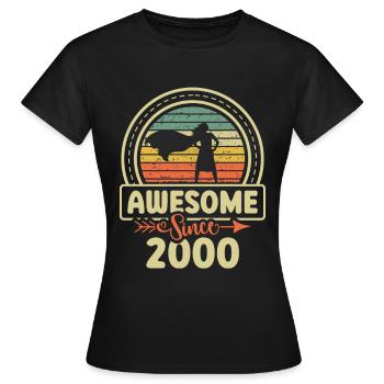 Awesome Since 2000 Decade 2000 Vintage Era - Women's T-Shirt - black - Front - AI Model Female 172 dark (172cm)